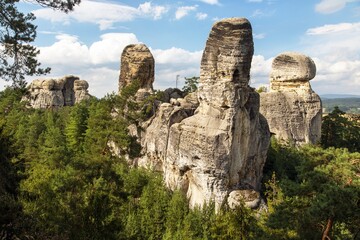 Fototapeta na wymiar sandstone rock city czech or Bohemian paradise
