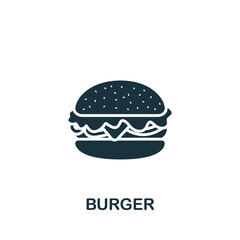 Burger icon. Monochrome simple icon for templates, web design and infographics