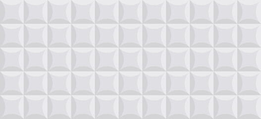 Geometric Tile White 3D Background. Geometric Texture Pattern. Simple Square Tile Pattern for Decor Interior. Geometry Surface Template. Abstract Modern Wallpaper Design. Vector Illustration