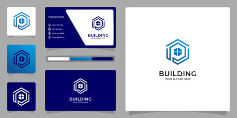 Business Card Building Logo Design.