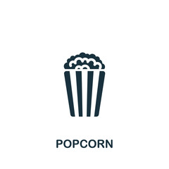 Popcorn icon. Monochrome simple icon for templates, web design and infographics