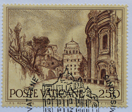 Colorful Vintage Used Postage Stamps from Vatican