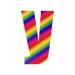 Small Letter y Rainbow Style. Modern Dynamic Colorful Alphabet y Vector Illustration. EPS 10