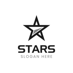 luxury abstract stars element vector logo design with arrow icon symbol