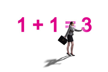 Businesswoman in synergy business concept