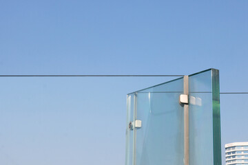 Glass railing installation detail.