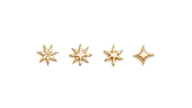 Gold balloon font with star symbol, looped inflation and deflation