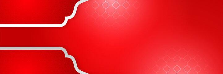 elegant ramadan style red and gold colorful banner design background