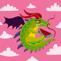 She really loves watermelons a lot