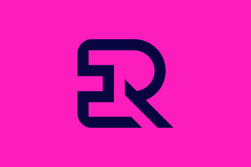 Fototapeta ER RE E R logo design concept with background. Modern Trendy alphabet vector design. Initial based creative minimal monogram icon letter. Initials Business design obraz