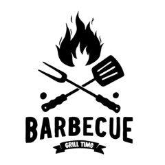 Barbecue label, Hand drawn logo bbq.