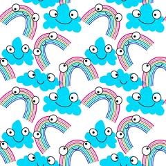 Rainbow seamless pattern for fabrics and textiles and packaging and gifts and cards and linens and kids
