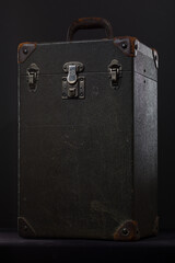 Old case with the lather handle. Case with locks.