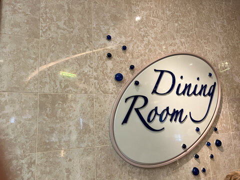 The  Dining Room Sign Restaurant On The Royal Caribbean Cruise Ship Independence Of The Seas