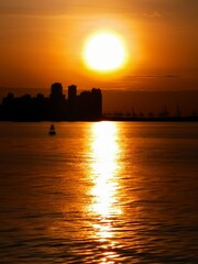 sunset over the river