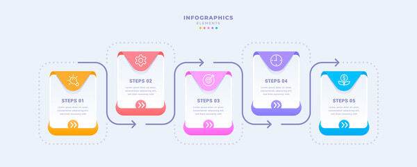 Business infographic template with five steps