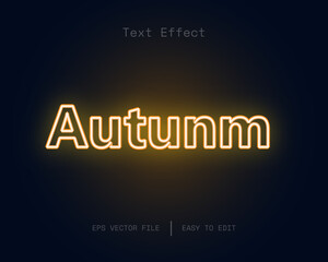 Obraz premium Autumn neon text editable style effect template 