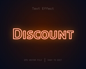 Neon Discount editable text style effect 

