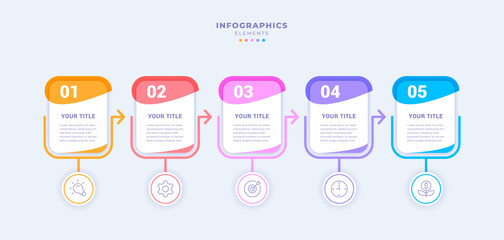 Business infographic template with five steps