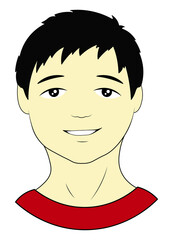 Boy's face cartoon isolated illustration