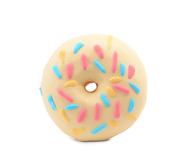 Delicious donut on white background