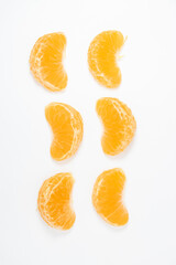 Tangerine or komola isolated on white background,top view