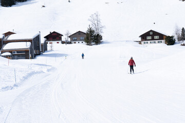 Flumserberg, Skiers, snowboarders, carvers, families all enjoy their time on the ski runs of winter...