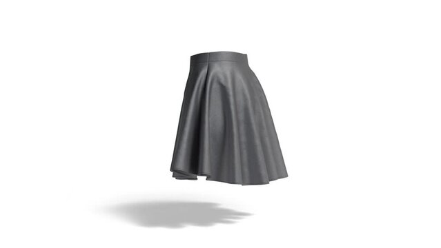 Blank black women short skirt mockup, looped rotation