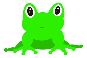 Frog sits cartoon cute animal illustration