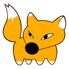 Fox cartoon cute animal isolated illustration
