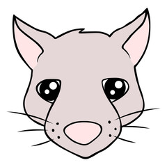 Fototapeta na wymiar Mouse head animal cartoon isolated illustration
