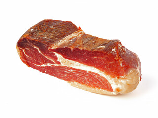 smoked meat on a white background