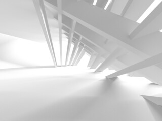 Fototapeta premium Illuminated corridor interior design. Empty Room Interior Background