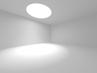 Illuminated corridor interior design. Empty Room Interior Background