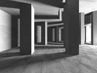 Abstract architecture interior background. Empty concrete room