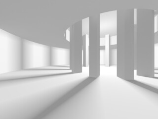 Illuminated corridor interior design. Empty Room Interior Background
