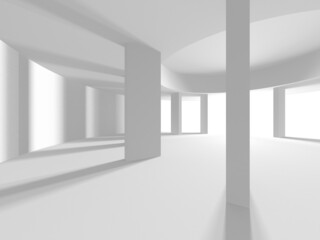 Illuminated corridor interior design. Empty Room Interior Background