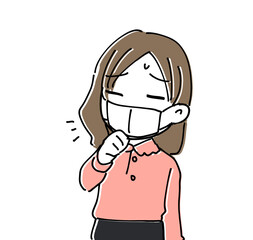 咳き込む女性（デフォルメ）