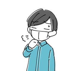 咳き込む男性（デフォルメ）