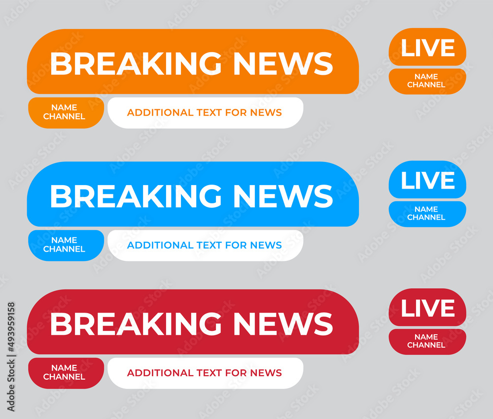 Poster Set of vector lower third of the screen for titles and captions.