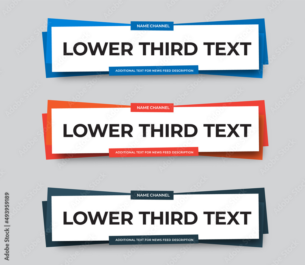 Aufkleber set of modern vector lower third screen for titles and captions.