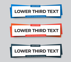 Set of modern vector lower third screen for titles and captions.