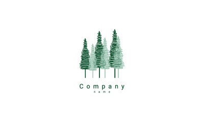 tree logo on mountain template