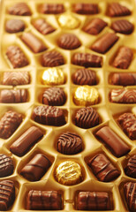 A box with praline chocolates