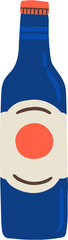 Bottle of Fizzy or Alcoholic Drink Cartoon Illustration