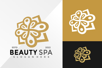Fototapeta na wymiar Modern Flower Spa Logo Design Vector illustration template