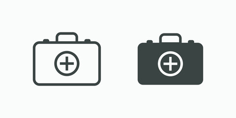 bag, first aid, medicine, health icon vector set