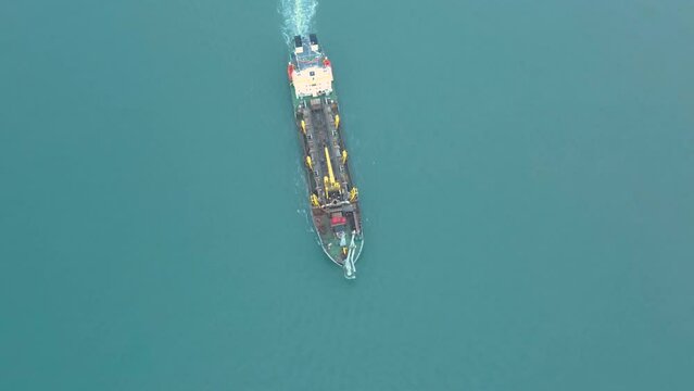 A cargo ship on sail in the Atlantic Ocean on Lagos waters