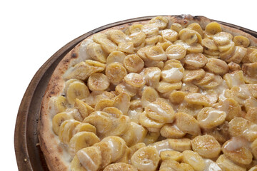 pizza queijo gourmet banana doce sobremesa