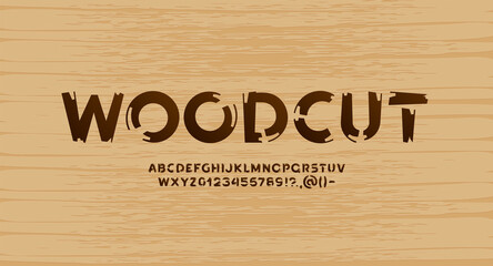 Wood cursive font, Hand drawn brush stroke alphabet